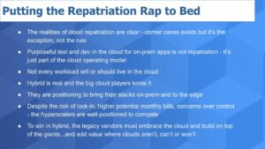 Read more about the article 3 reasons not to repatriate cloud-based apps and data sets
